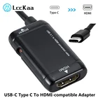 LccKaa Type C-HDMI-совместимый адаптер USB 3,1 USB C штекер-HDMI-совместимый гнездовой конвертер кабель для телефона Android планшета