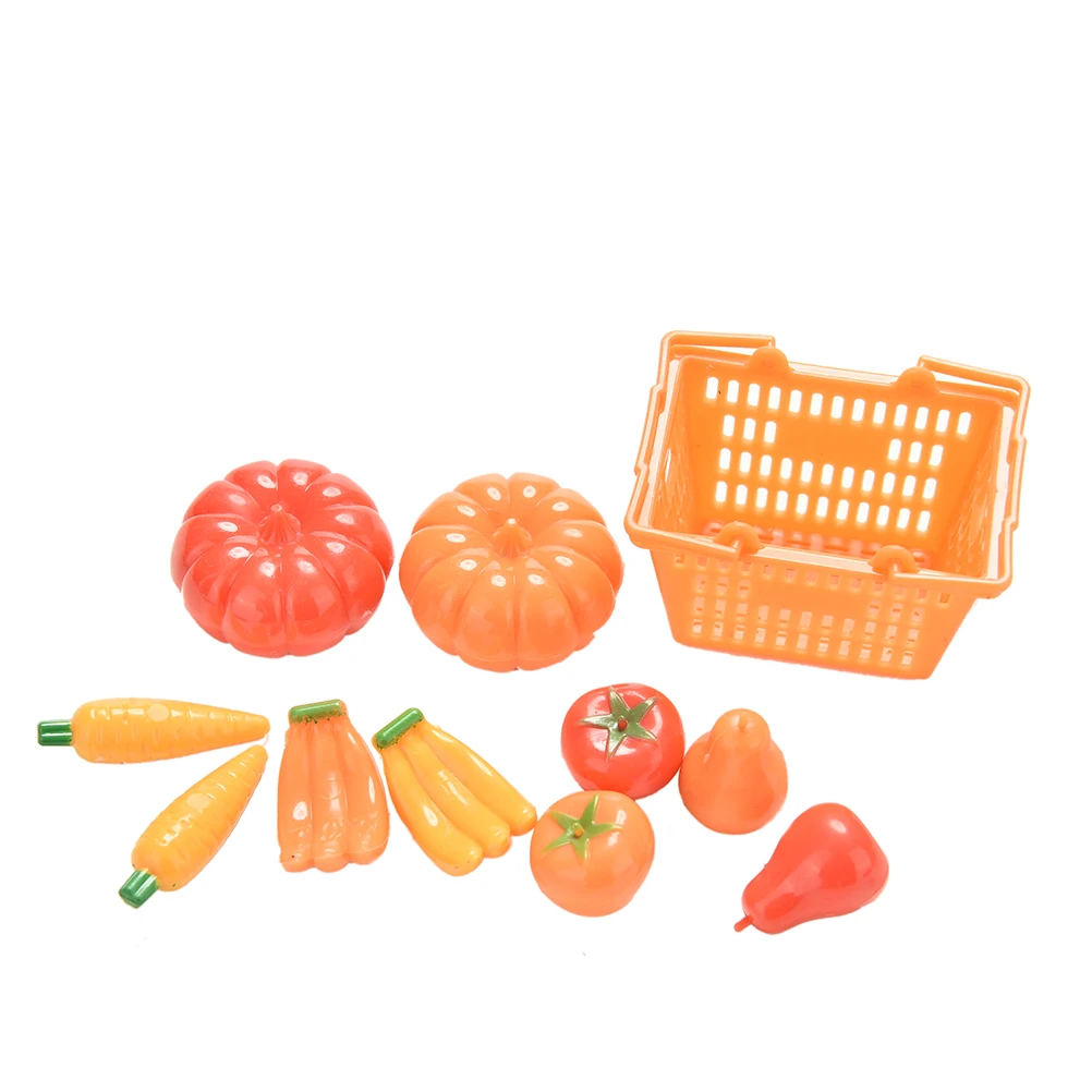 

Plastic Fruit Vegetables Basket Set Vegetable Fruit Storage DIY Birthday Cake Dinner Kitchen Dollhouse Miniature Kids Toys