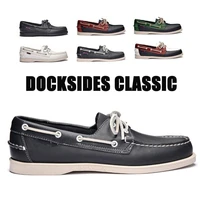 men genuine leather driving shoesnew fashion docksides classic boat shoebrand design flats loafers for men women 2019a006