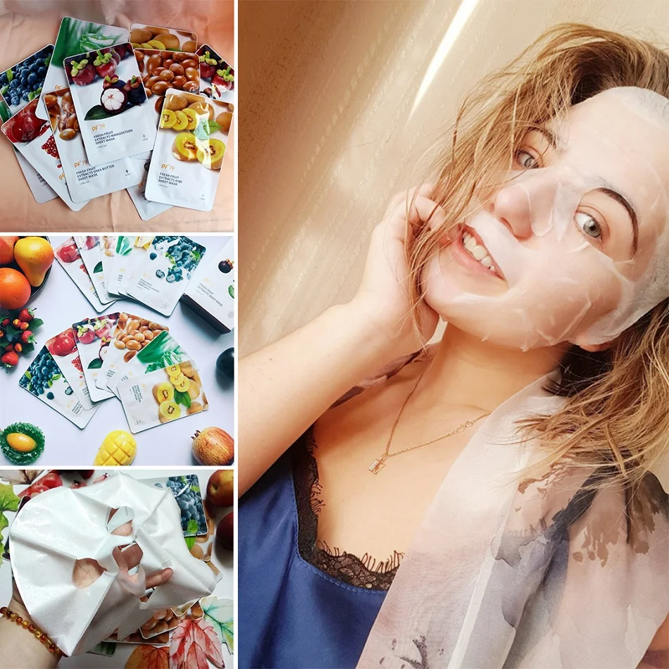 PF79 фруктовая маска для лица чистый натуральный уход 12 шт. листовые маски