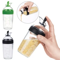 salad dressing shaker olive oil dispenser bottle with scale transparent kitchen sealed soy sauce pot leakproof sauce container