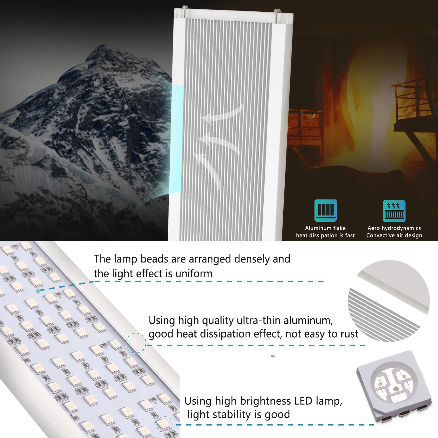 저렴한 스마트 램프 수족관 80CM 해양 LED 낚시 조명 일몰 바닷물 물고기 탱크 조명 RGB 수족관 장식 램프 식물용