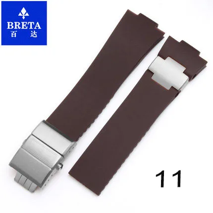 BRETA 25*12 мм водонепроницаемый силиконовый резиновый stap черный коричневый синий ремешок для часов для Ulysse Nardin морской Diver ремешки для часов