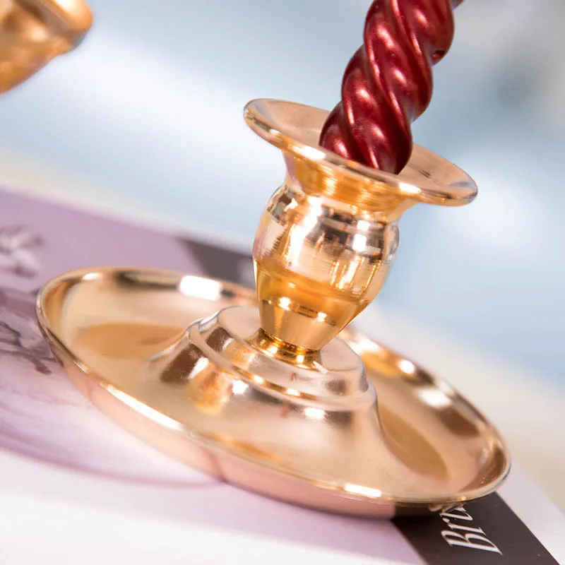 Креативные подсвечники Европейский подсвечник золотой железный поднос