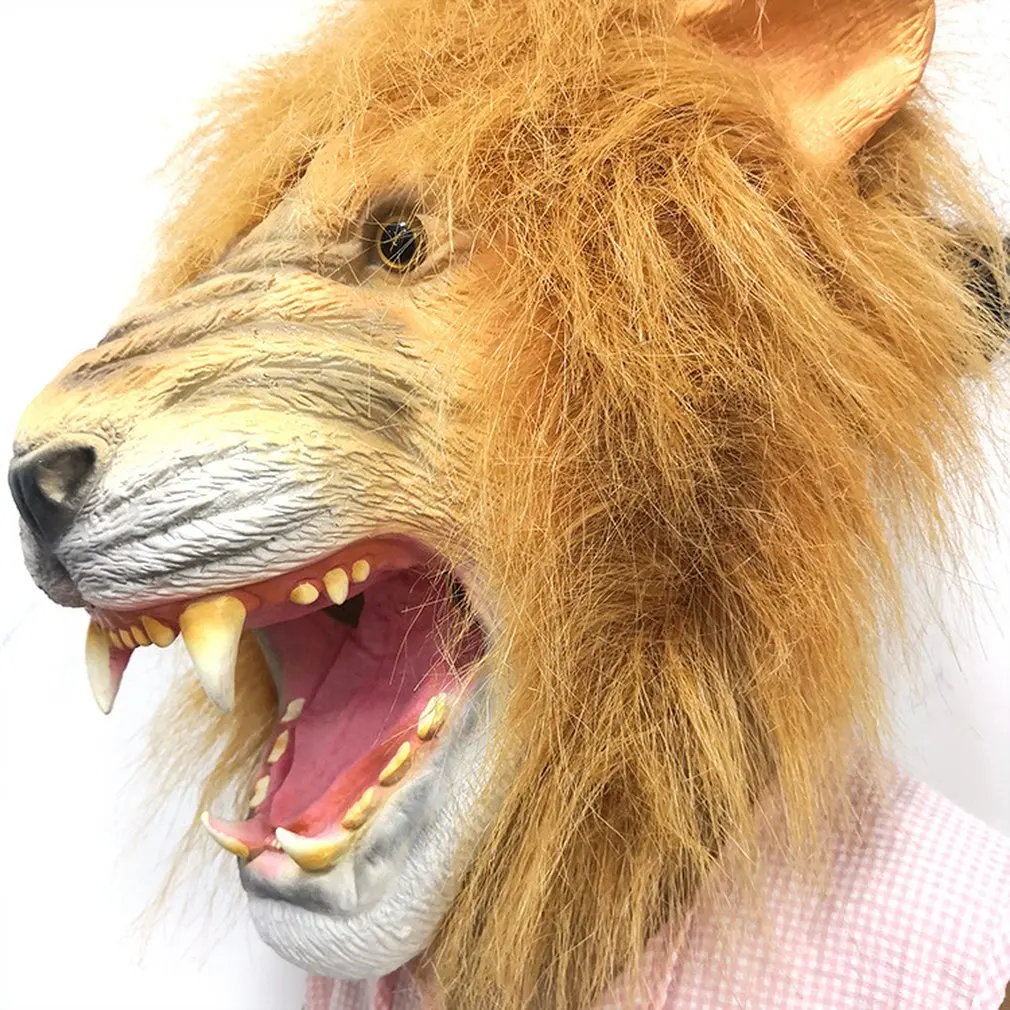 

Lion Mask Latex Animal Mask Funny Prom Party Prop Headgear Halloween Cosplay Decoration Horror Modeling Mask