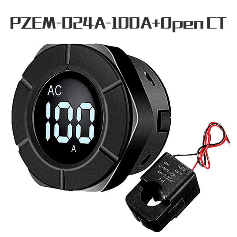 

AC 0-100A Round LCD Digital Ammeter 30-500V Electric Amp Panel Meter Current Meter With Coil CT or Open CT transformer G8TB