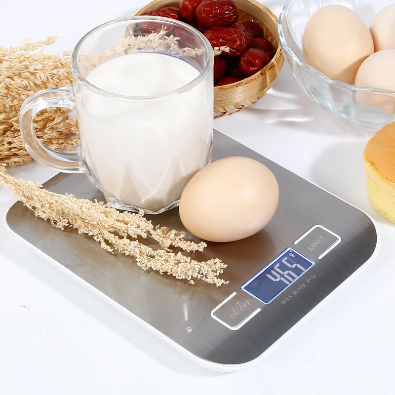 

Kitchen Scale Digital Multi-Function Food Stainless Steel 11lb 10kg/5kg LCD Display Electronic Weighing Measuring Tools Jewelry