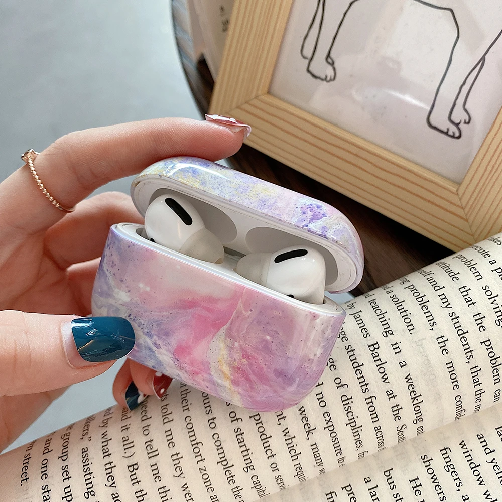 Чехол для наушников Apple Airpods Pro с мраморным рисунком защитный чехол 2 1 1/2 |