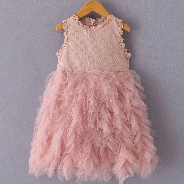 ax937 pink Bear Leader/Одежда для девочек; Новинка года; летние платья принцессы; милое платье в горошек с круглым вырезом и рукавами-крылышками; От 2 до 6 лет платья для девочек - Цвет: ax937 pink