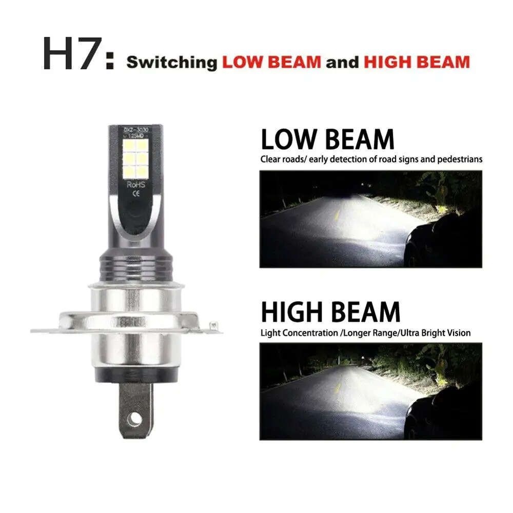 

2PCS H7 80W 10000Lm Headlamps Kit Auto Lamps Led Lights for Car Mini 6000K Headlight