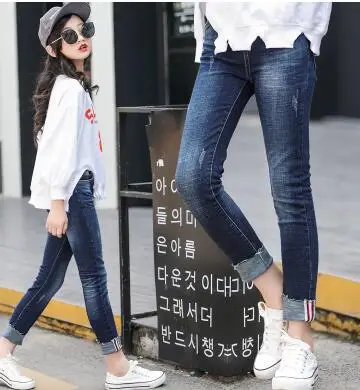 630 jeans Коллекция года, Весенняя детская одежда джинсы для девочек повседневные тонкие джинсы для маленьких девочек, джинсы для крупных девочек, длинные штаны - Цвет: 630 jeans