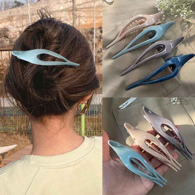 

Top Clip Temperament Morandi Color Big Size Duckbill Clip Hairpin Women Makeup Headwear Disk Hair Plastic Hair Crab Clamps