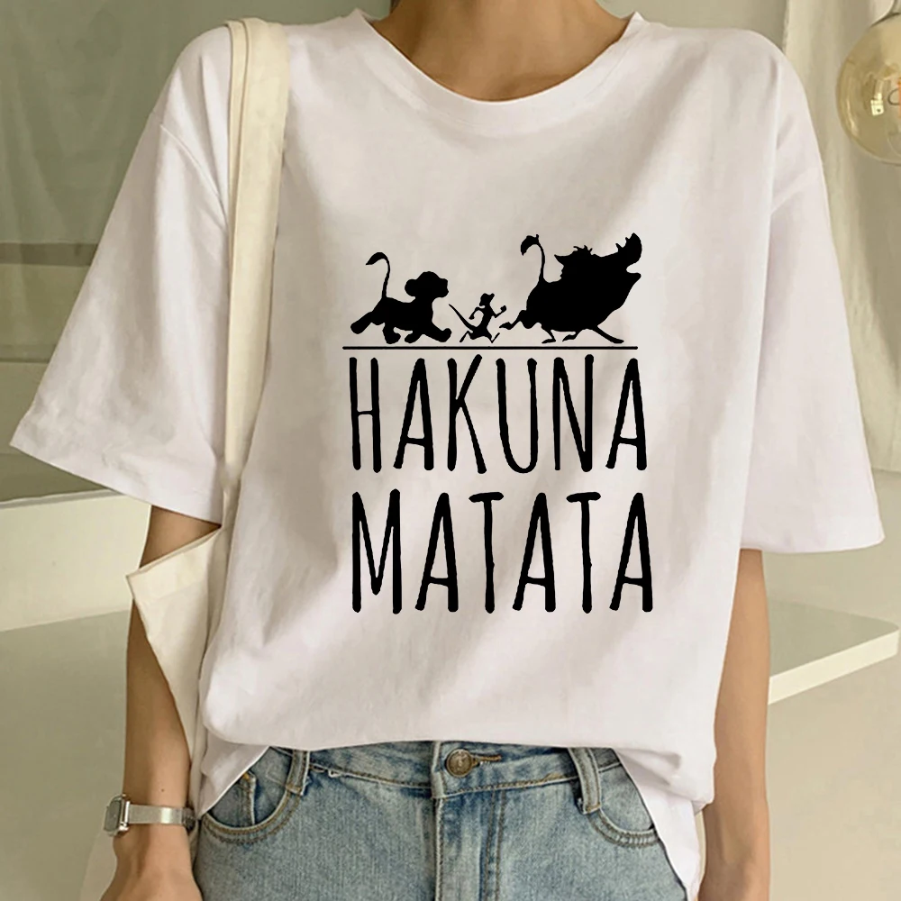 Женская футболка HAKUNA MATATA летняя модная повседневная эстетичная женская с