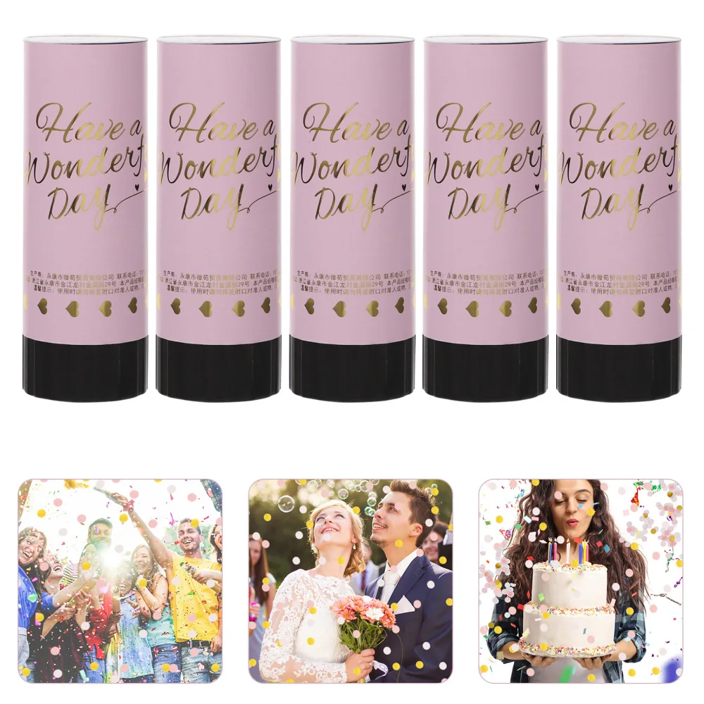

5pcs Wedding Confetti Cannon Hand-held Confetti Tubes Wedding Supplies(11cm)
