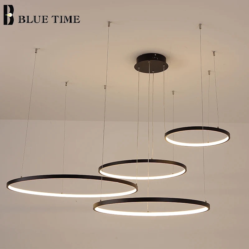Современная подвесная светодиодная люстра потолочный светильник с 3 кольцами