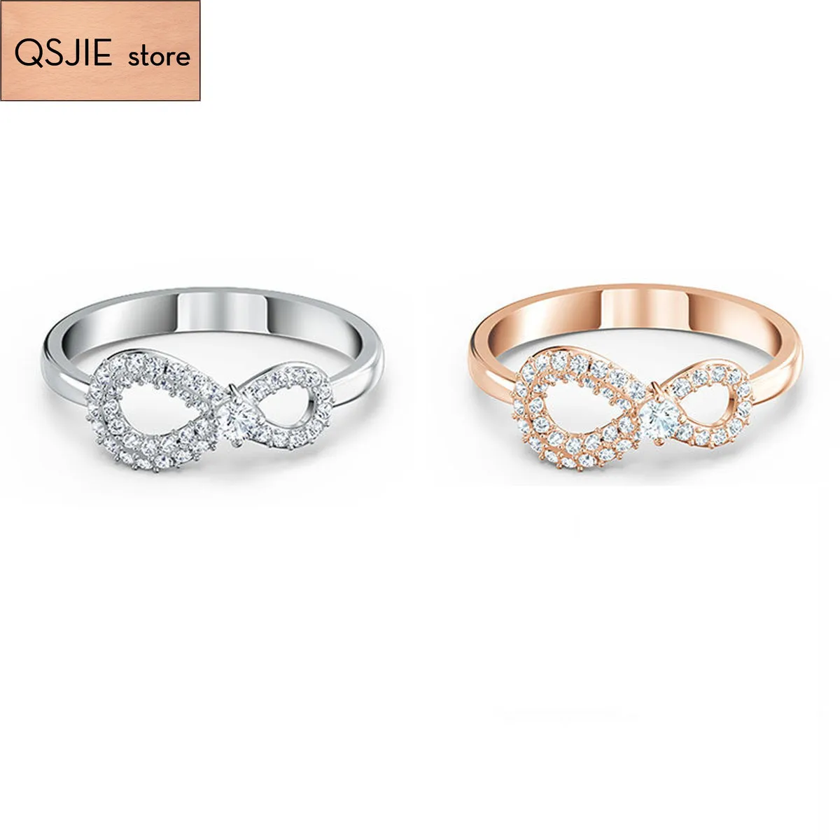 

QSJIE High quality SWA new forever love romance number 8 lucky female best gift ring Charming fashion jewelry