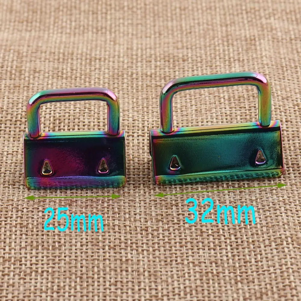 Брелок Радужный для ключей металлический кожаный с кольцом 25 мм/32 мм 10 шт. | Дом и