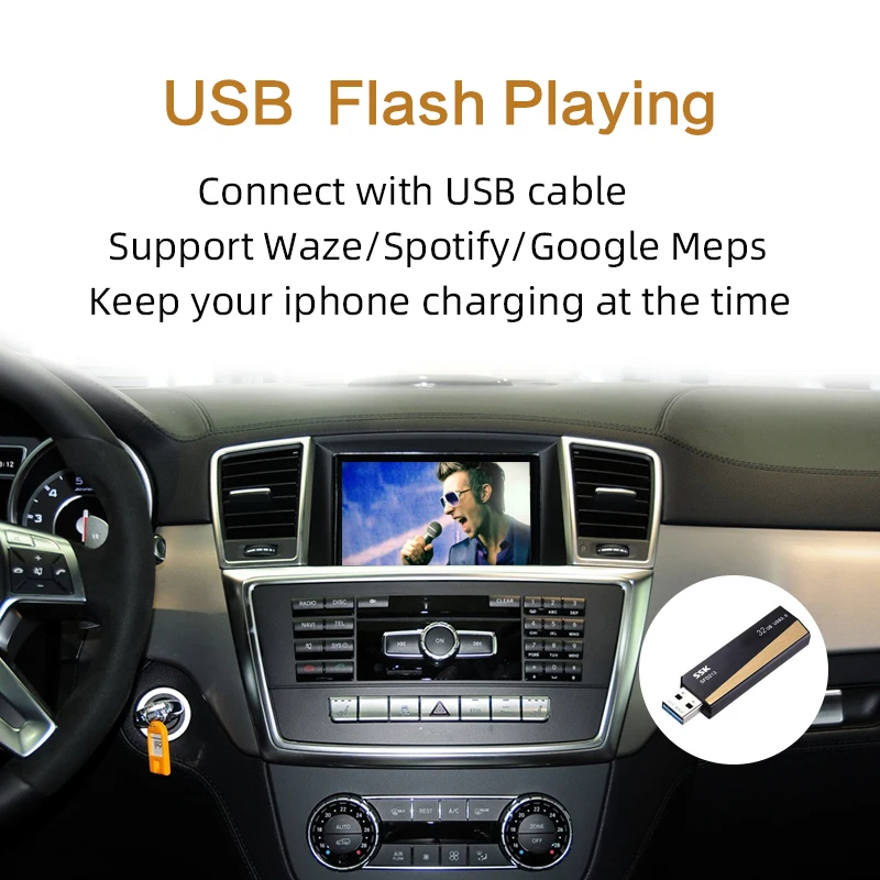 Беспроводная автомобильная игра для Mercedes ML class W166 2012-2015 NTG4.5 4 7 Apple Carplay Android