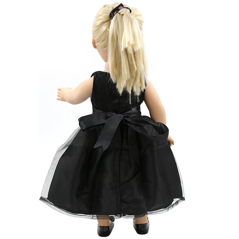18 дюймовая Одежда для кукол девочек аксессуары Элегантная черная юбка принцессы