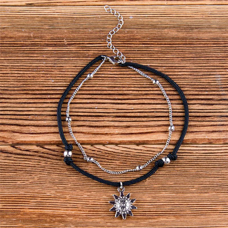 Boho Handmade Multilayer Elephant Sun Anklet Bracelet Foot Sandal Barefoot Beach | Украшения и аксессуары