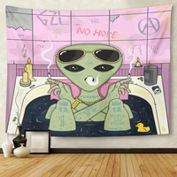 alien smoke and chill in bath cigarette glasses tapestry home decor wall hanging tapestry for living room bedroom dorm wall art