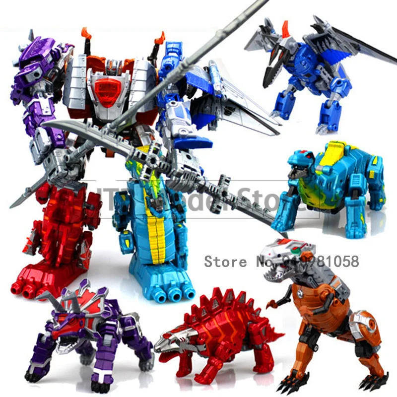 

Jinjiang G1 Transformation Action Figure Dinoking Volcanicus Grimlock ABS Slag Sludge Snarl Toys KO BMB 6002-7B Car Robot Figma