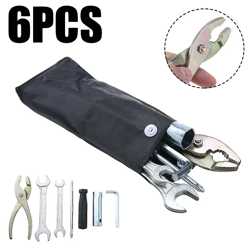 

Universal 6pcs Motorcycle Small Maintenance Motorbike Wrench Tools Kit Screwdriver Pliers Wrenches Spark Plug Sleeve