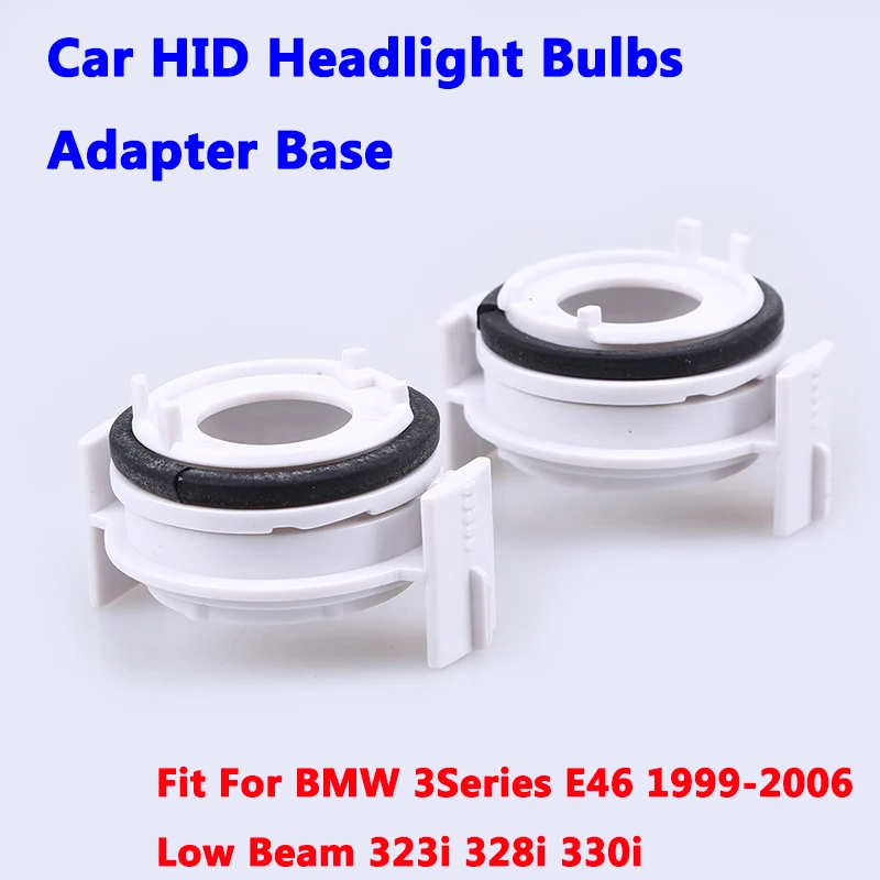 

2Pcs HID H7 Headlight Lens Adapter Base XENON Bulbs Holder Socket D126 Fit For BMW 3Series E46 1999-2006 Low Beam 323i 328i 330i