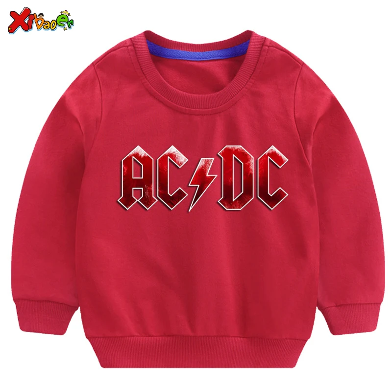 kids sweatshirts toddler boys sweatshirts autumn ACDC Kids fashion Sweatshirt white baby girl Cotton Pullover cute long sleeves