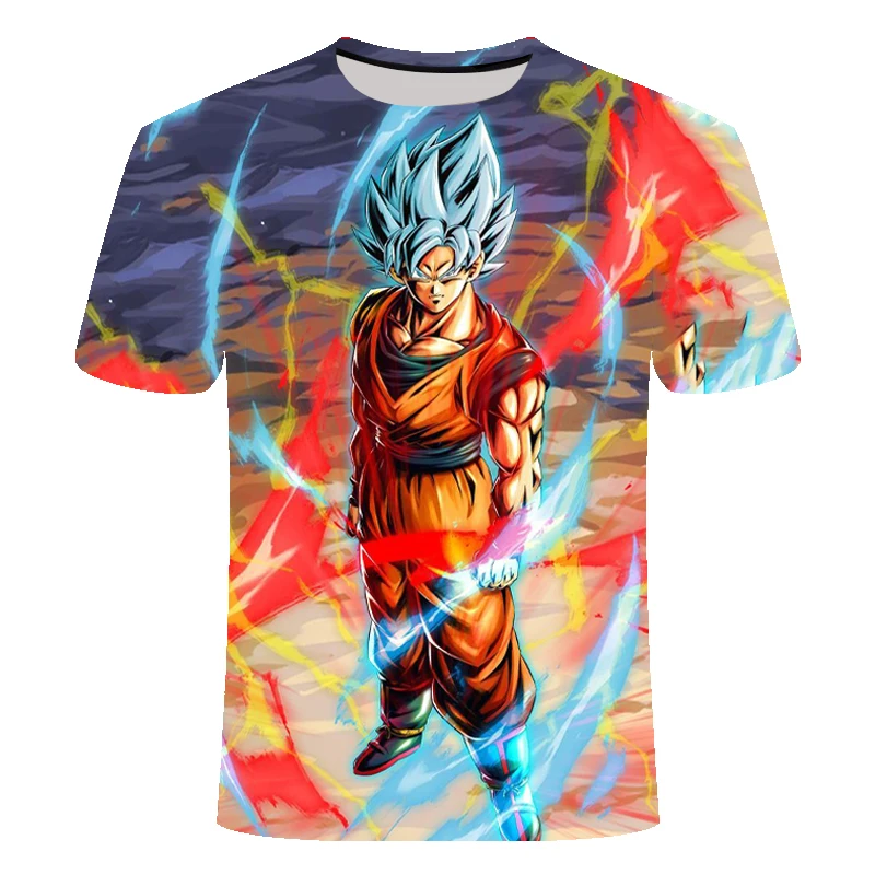 Мужская футболка с 3D принтом Dragon Ball Z черная Повседневная Супер Саян Гоку Zamasu Vegeta