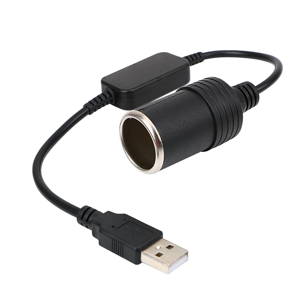 Черный Розетка для автомобильного прикуривателя USB 5 В до 12 в конвертер адаптер проводной контроллер разъем адаптера авто аксессуары для интерьера - Название цвета: Черный