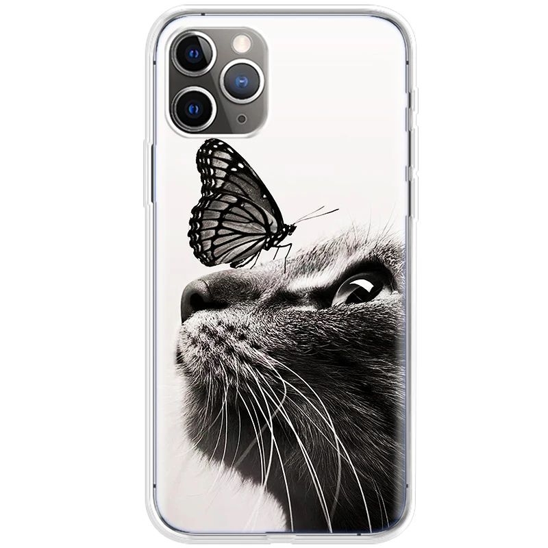 

Black Cat Soft Case For Apple iPhone 11 Pro max Case For iphone 12 Mini SE 2020 Case 7 8 6 5 5s 6S Plus X XR XS MAX Back Cover F