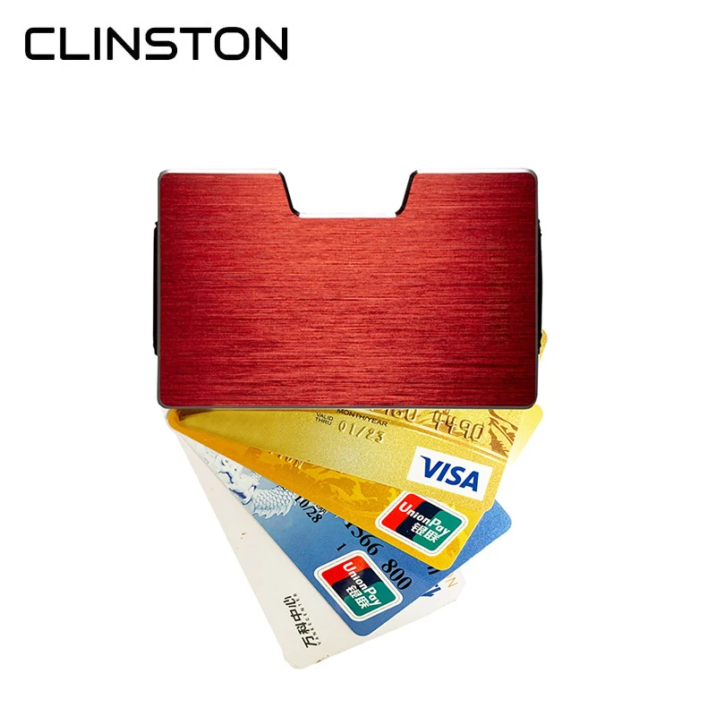 Унисекс металлический популярный черный красный держатель для кредитных карт