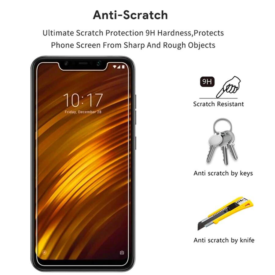 Закаленное стекло для Xiaomi PocoPhone F1 Защитная пленка экрана Redmi 7A 6A 5A 4X S2 Note 5 защитное
