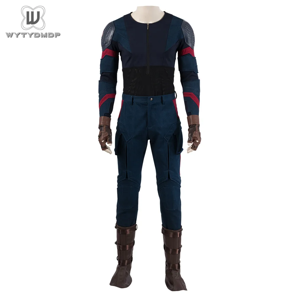 Мстители эндшпиль Капитан Америка Косплей Костюм Полный набор Completo Vestito Capitan Америка Steve Rogers Хэллоуин