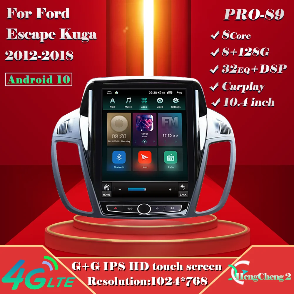 Online Für Ford C-MAX 12-18 Auto Multimedia Player Ford Kuga Für Ford Escape GPS Navigation Android 10,0 Radio 10,4 Zoll Vertikale Bildschirm