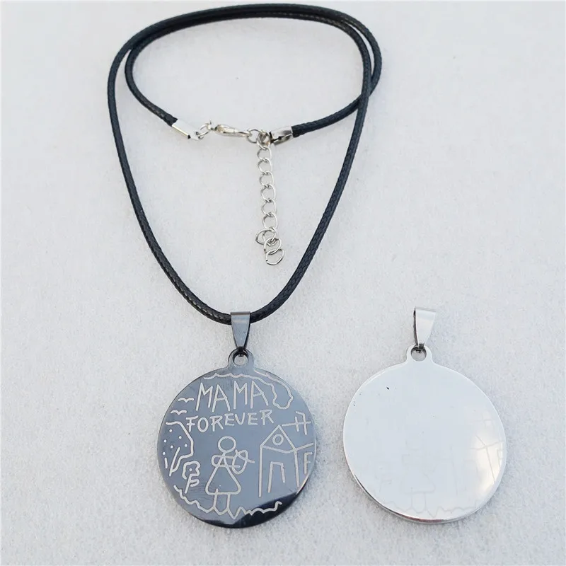 Mama para Sempre Pingente de Aço Peças Família Casa Inoxidável Colar Masculino Feminino Jóias Presente Preto & Aço Cor Mix Atacado 12