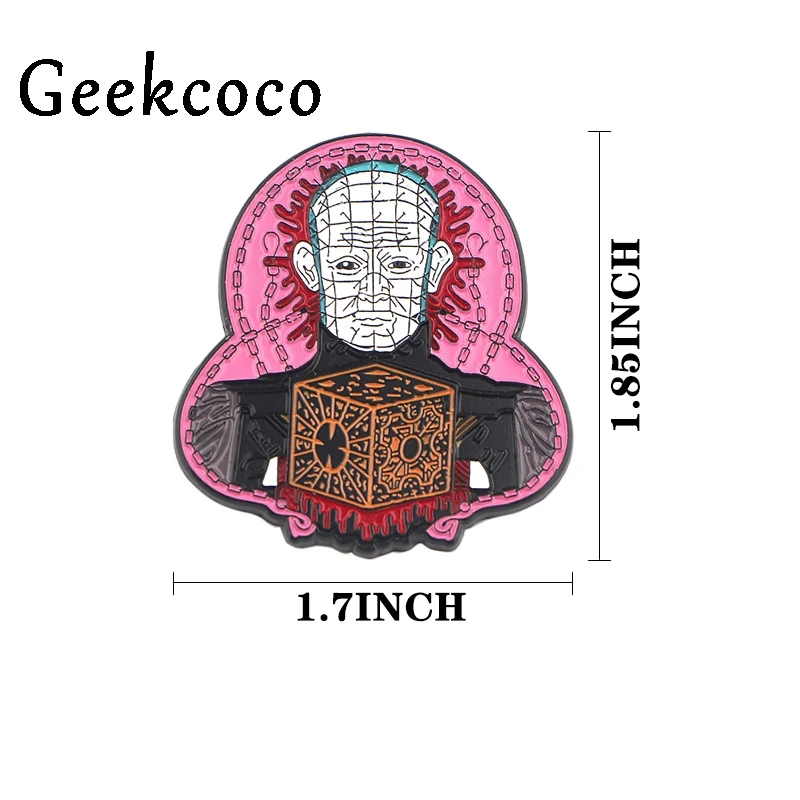 Hellraiser броши для мужчин и женщин цинковый сплав Эмаль Булавка медаль мультфильм для рубашки рюкзак Одежда Декоративные значки J0660