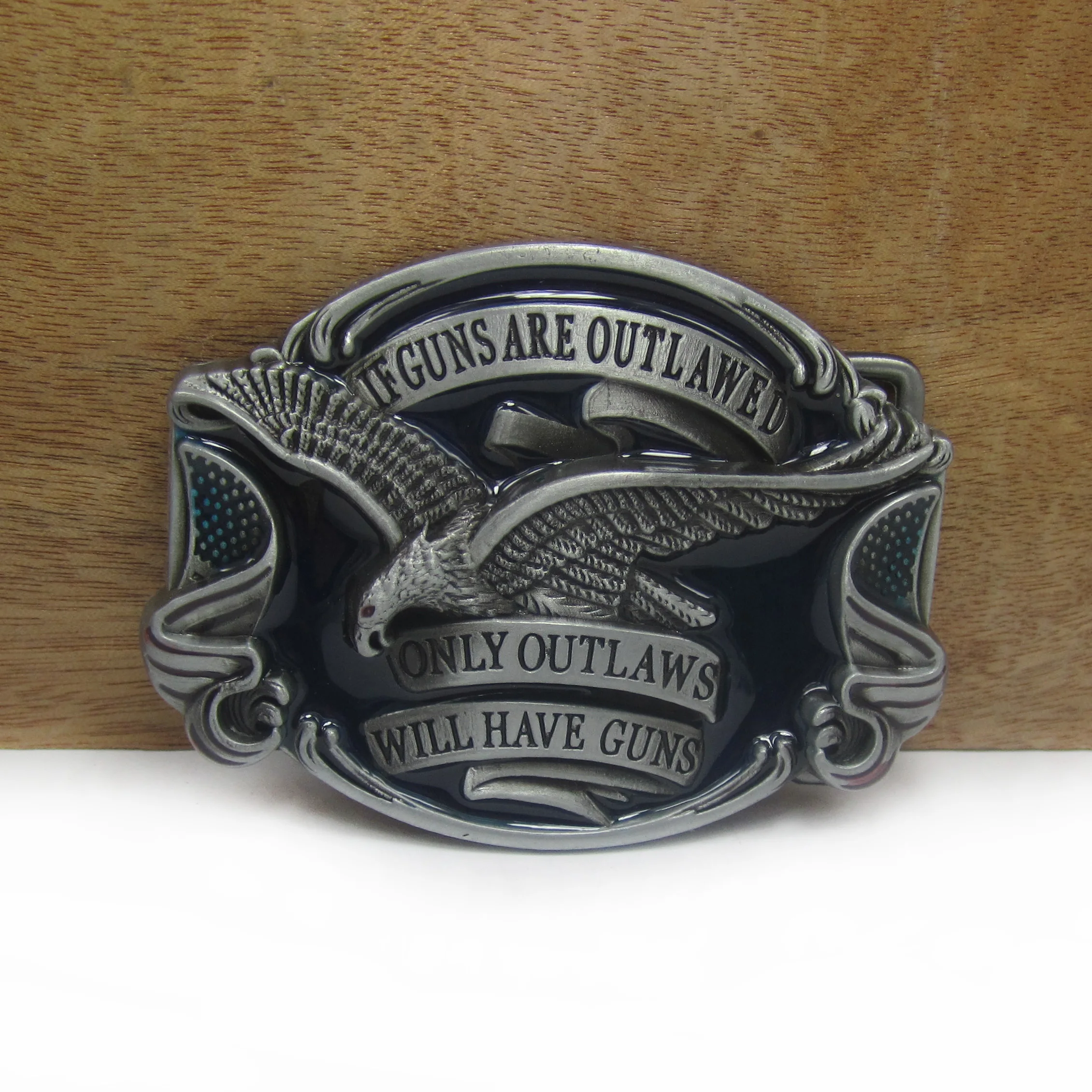 Пряжка для ремня BuckleClub из цинкового сплава с изображением пистолета орлом FP-03155