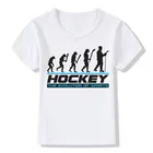 Футболка для мальчиков и девочек Evolution Of Ice Hockeyer, Детская летняя повседневная футболка с короткими рукавами, детские топы, футболки, детская одежда