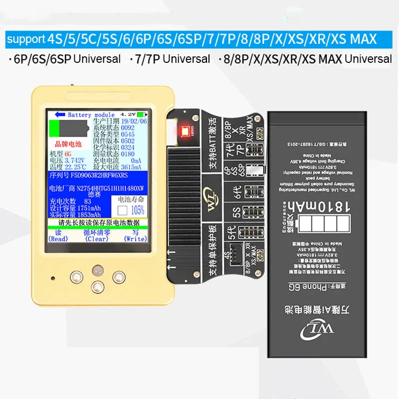 WL V6 ЖК экран оригинальный цветной программатор для IPhone 11 XR XSMAX XS 8P 8 7P