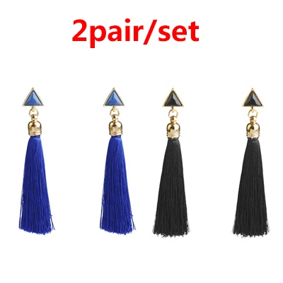 2Pair Style 24 19 стилей Висячие драгоценные камни стразы длинные висячие серьги для женщин ювелирные изделия посеребренные полые металлические висячие серьги - Окраска металла: 2Pair Style 24
