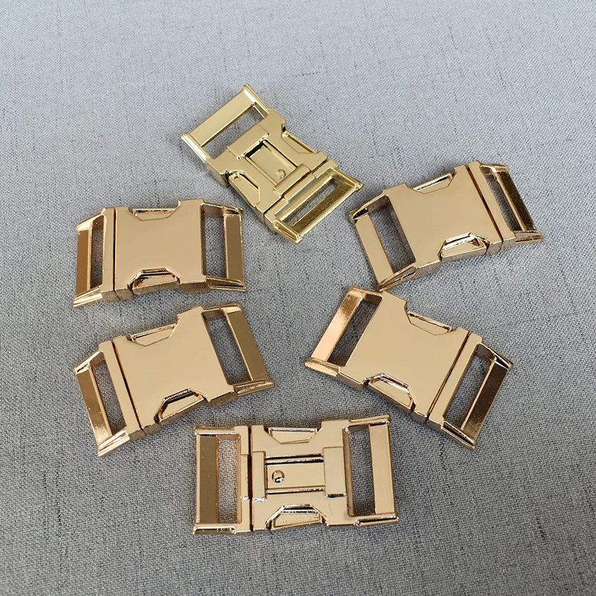 

100 шт. золотой с фокусным расстоянием 25 мм DIY аксессуары пряжки для рюкзака Собака Воротник, тканевая лента Quick Release металлической пряжкой Безопасность
