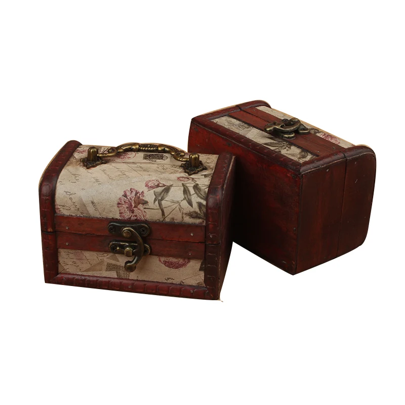 

Маленькая деревянная шкатулка в европейском ретро стиле, классические британские шкатулки для украшений, конфет, коробка для хранения косм...