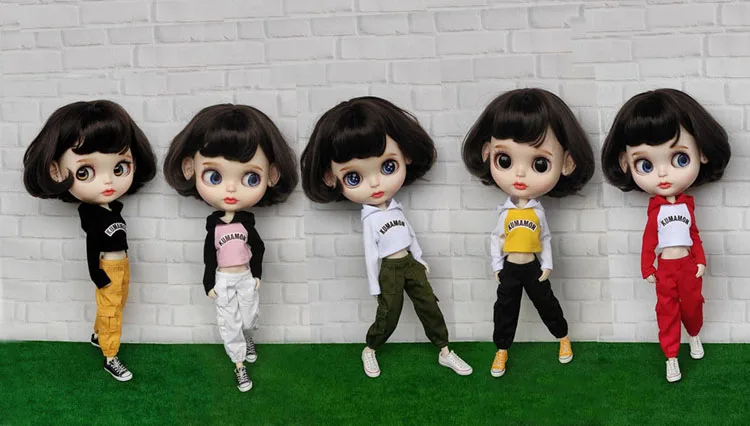 Одежда для кукол Blyth комбинезон брюки Сетчатая футболка пальто OB24 Licca Pullip Barbie 1/6