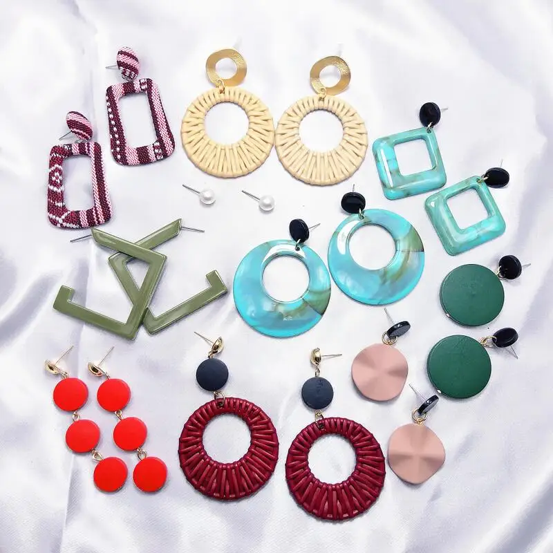 

Fashion Female Hanging Drop Earrings For Women Jewelry Vintage Geometric Dangle Earring Set Gifts Hot Leopard Statement Earrings