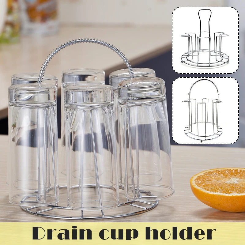 

Metal Glass Cup Rack Water Mug Draining Stand Drainer Cup Holder Drying Organizer For Home xqmg Toothbrush & Toothpaste Holders