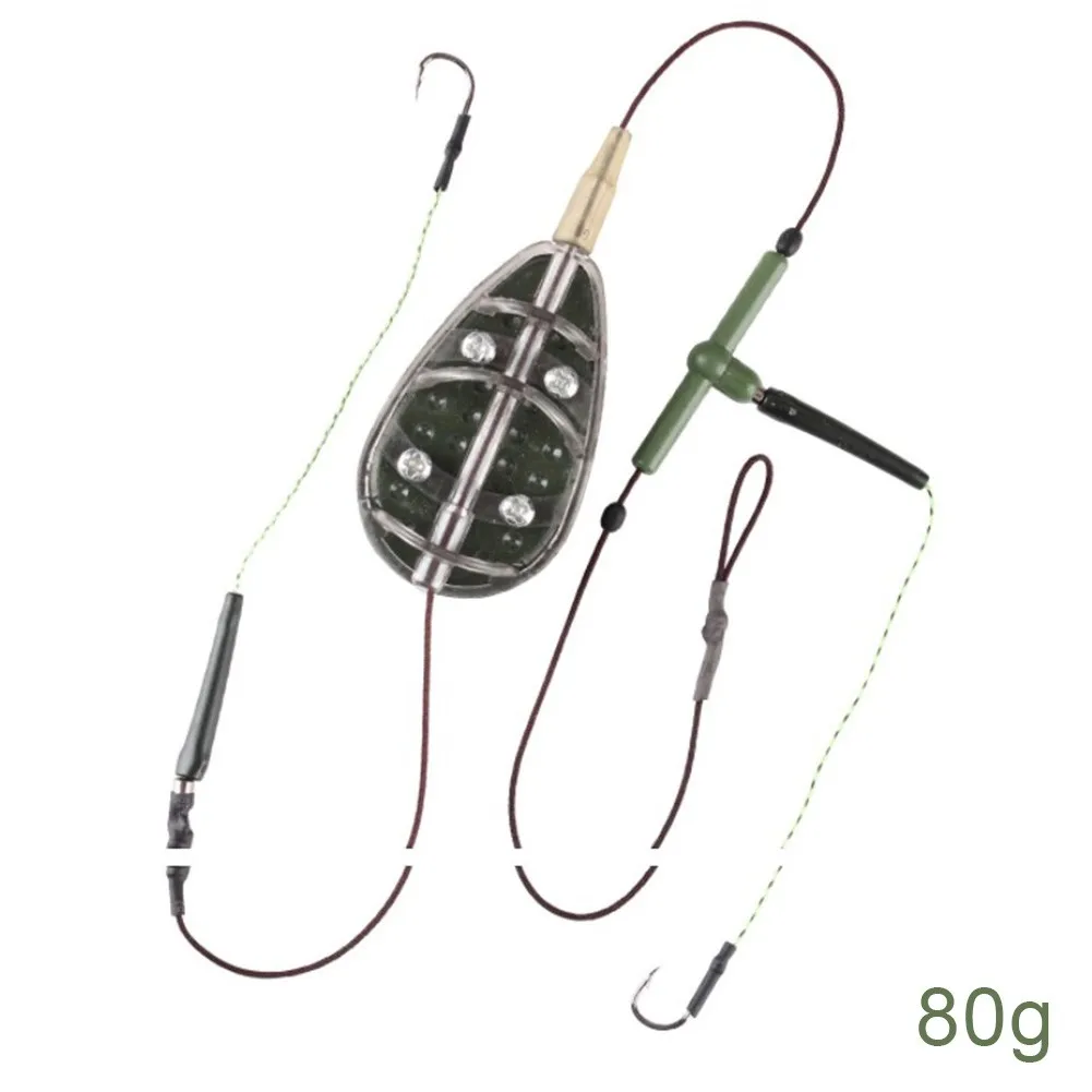 

30-100g Carp Fishing Feeder Bait Cage With Hooks Lead Feeder Hook Line Group Accessories Fishing Tackle Pesca Iscas Accessories