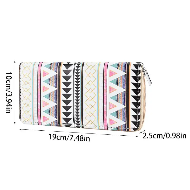 

Women Wallets Long Leather Geometric Zipper Coin Purses Ladies Many Departments Clutch Wallet Small Money Bag Credit Card Holder