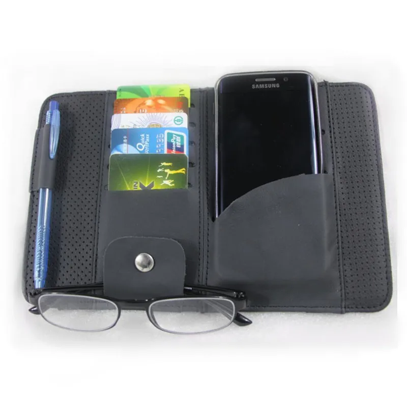 Автомобильный Органайзер с козырьком держатель для карт кожаный чехол карточек